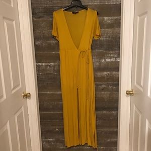 Lulu’s Much Obliged Wrap Dress in Golden Yellow